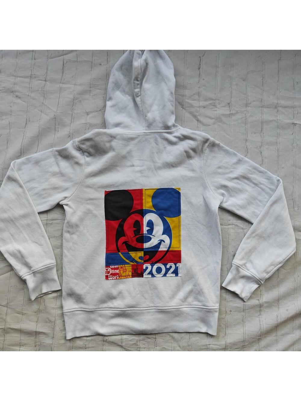 Walt Disney World Hoodie Women's M 2021 Jacket White Mickey Mouse Zip Up EUC